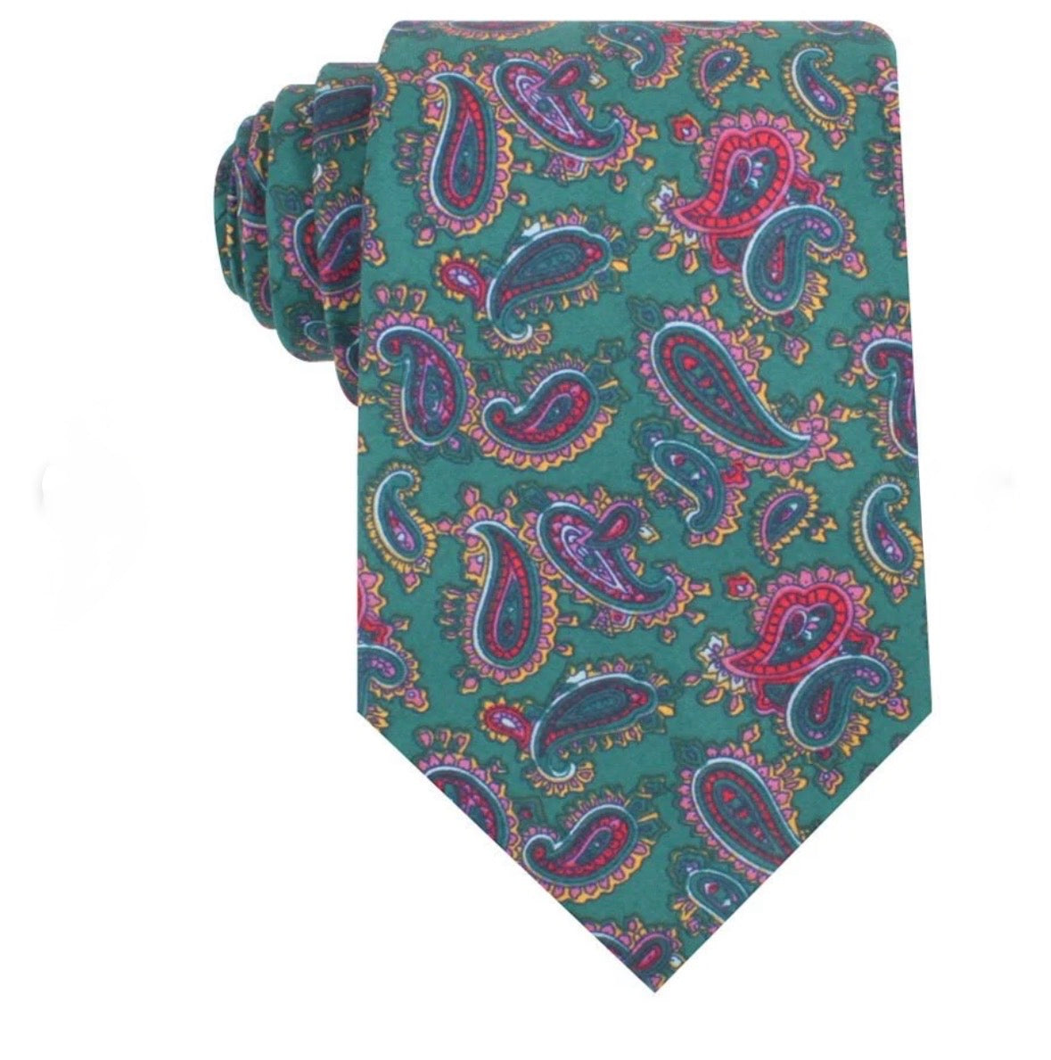 Hunter Green Paisley Neck Tie