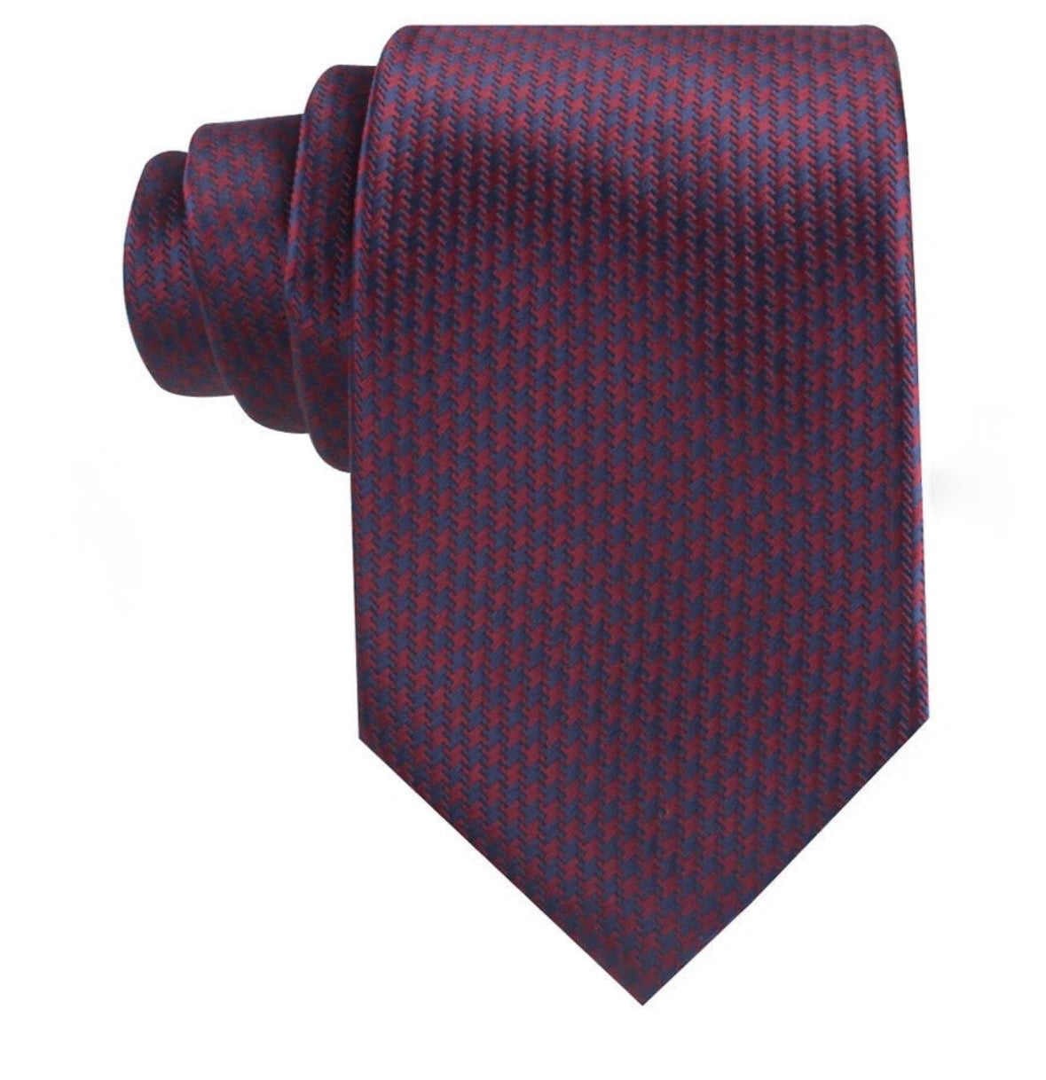Burgundy Houndstooth Neck Tie