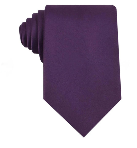 Eggplant Purple Satin Necktie