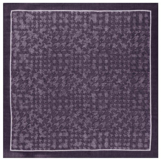 Purple Houndstooth Wool Pocket Square
