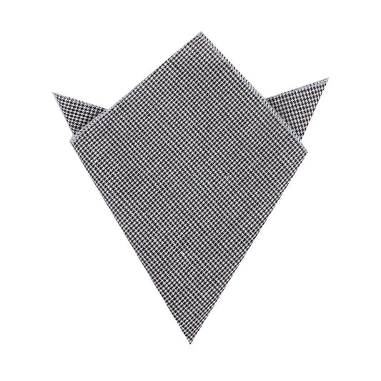 Black and White Houndstooth Pocket Square