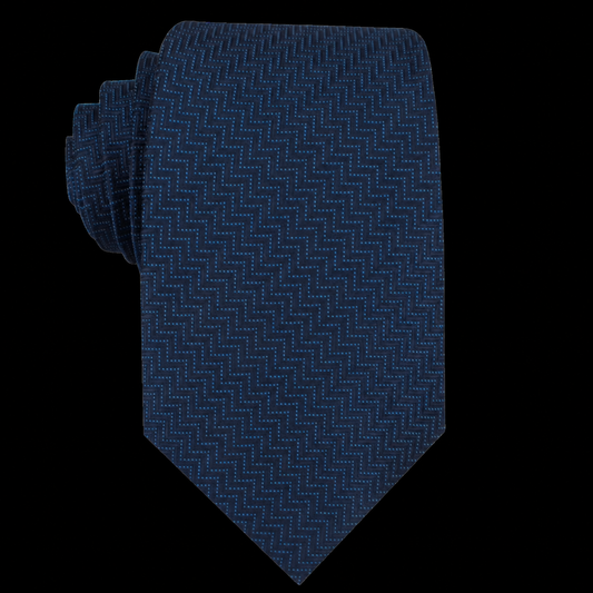 Aztec Blue Herringbone Neck Tie